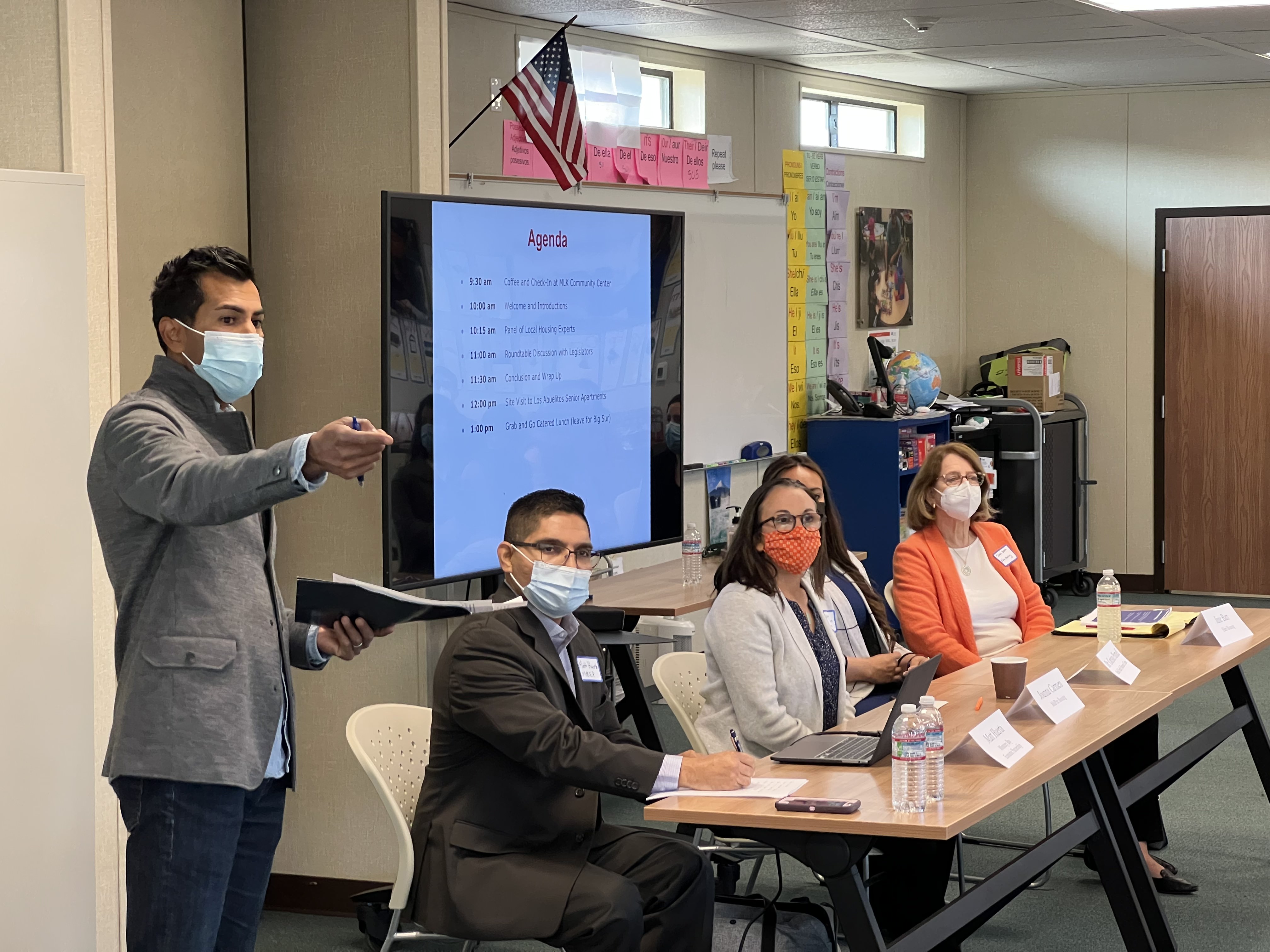 Assemblymember Rivas calling on an audience member for question/answer during a housing panel in the Central Coast. 