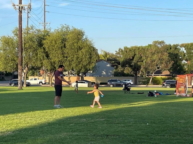 Speaker Rendon playing with daughter