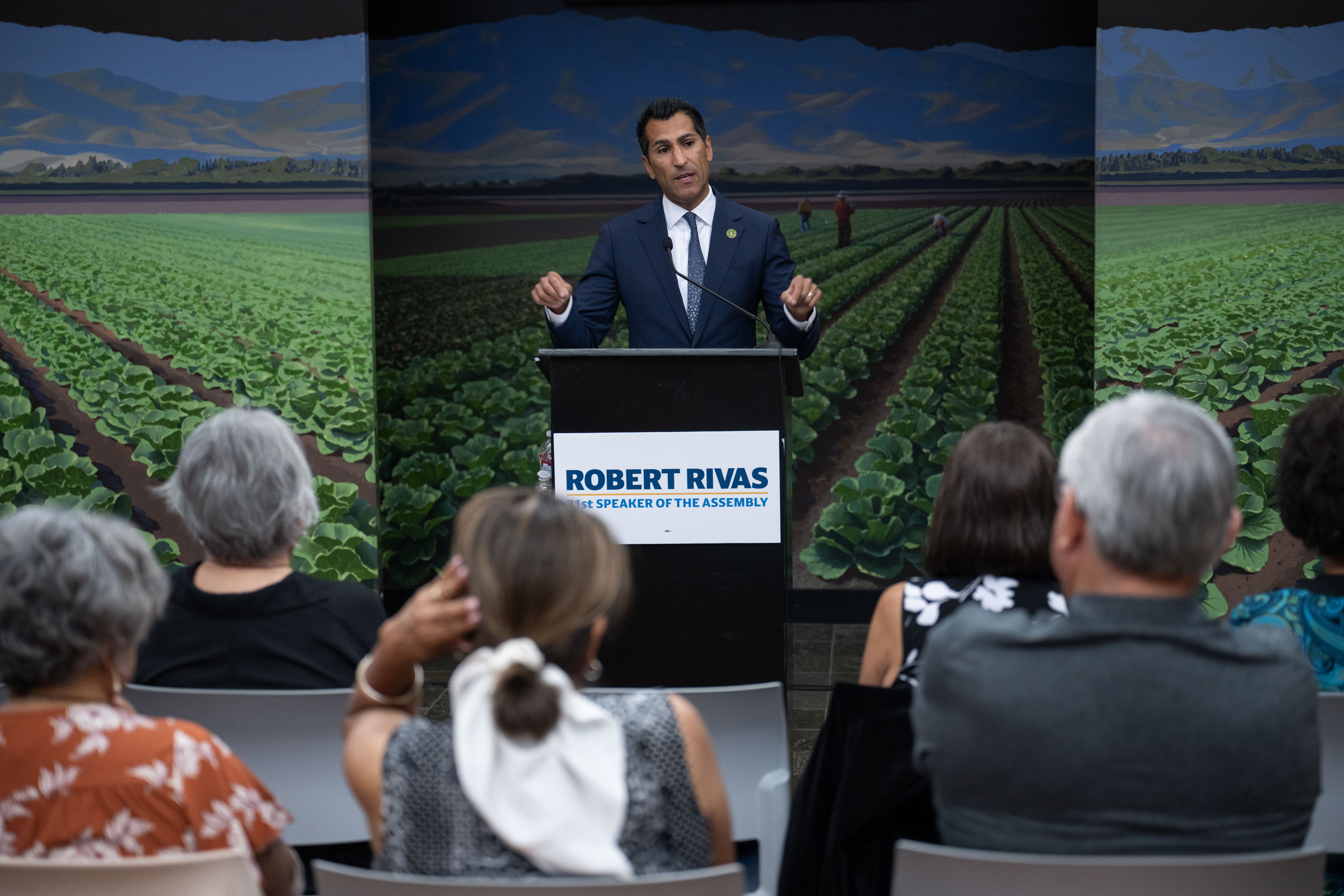 Speaker Rivas at his district inauguration event