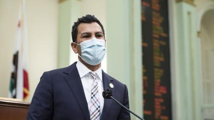 Asm. Rivas at microphone