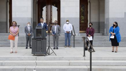 Assemblymember Robert Rivas and guests on Capitol Steps