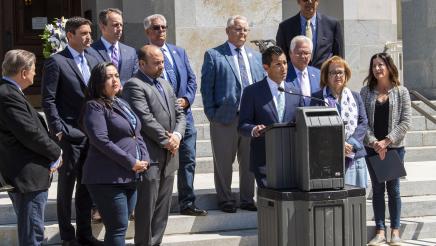 Asm. Robert Rivas speaks at Armenian Genocide Remembrance Day ceremony