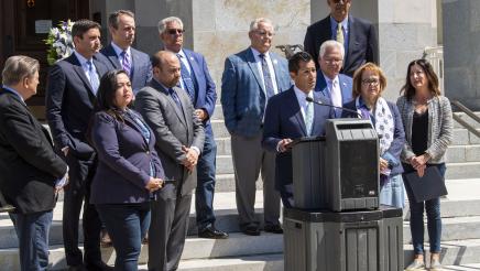 Asm. Robert Rivas speaks at Armenian Genocide Remembrance Day ceremony
