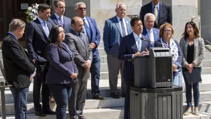 Asm. Robert Rivas speaks at Armenian Genocide Remembrance Day ceremony