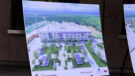 Rendering of new campus on display