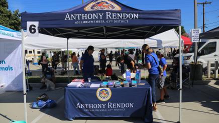 Staffers at Speaker Rendon's informational booth