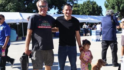 Speaker Rendon with constituent and daughter