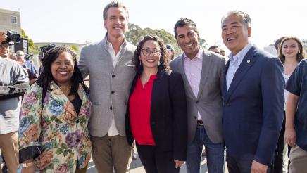 Assemblymember Robert Rivas with the Governor and others.
