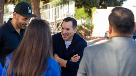 Speaker Rendon sharing a light moment with volunteers