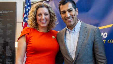 Speaker-Designate Rivas, pictured with Asm. Schiavo (D-Santa Clarita)