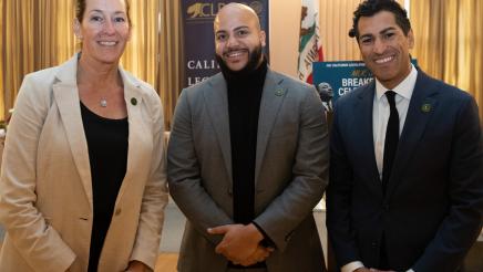 Speaker-Designate Robert Rivas pictured with Asm. Irwin (D-Thousand Oaks) and Asm. Bryan (D-Los Angeles)
