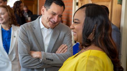 Speaker Rendon sharing a light moment with guest speaker