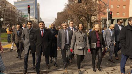 Speaker-Designate Robert Rivas Marches with Colleagues at Governor Newsom's Inauguration
