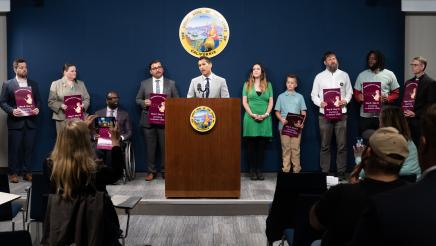 Assemblymember Rivas speaks at Stuttering Awareness Press Conference supporting ACR 59