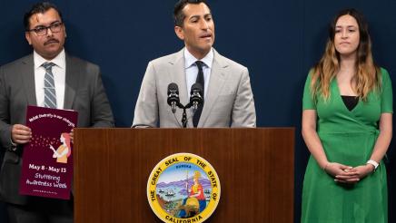 Assemblymember Rivas speaks at Stuttering Awareness Press Conference supporting ACR 59