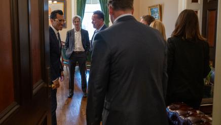 Speaker Robert Rivas meets with Former Governor Arnold Schwarzenegger
