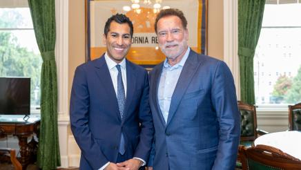 Speaker Robert Rivas meets with Former Governor Arnold Schwarzenegger