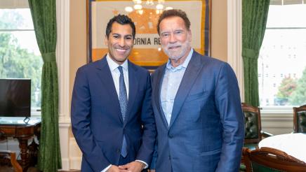 Speaker Robert Rivas meets with Former Governor Arnold Schwarzenegger