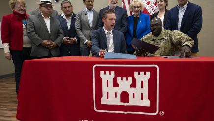 Speaker Robert Rivas at the Pajaro River PPA Agreement Signing Ceremony