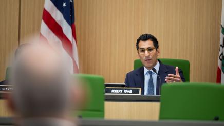 Speaker Rivas delivers remarks at the first hearing of the Select Committee on Retail Theft