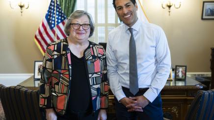 Speaker Rivas with UC Santa Cruz Chancellor Cynthia Larive