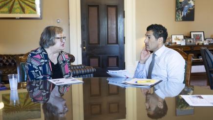 Speaker Rivas with UC Santa Cruz Chancellor Cynthia Larive