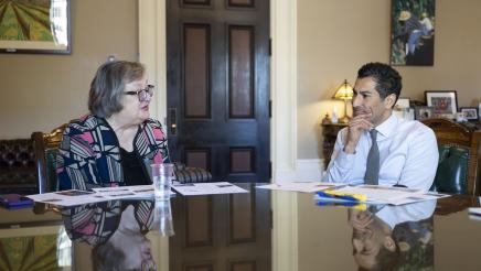 Speaker Rivas with UC Santa Cruz Chancellor Cynthia Larive