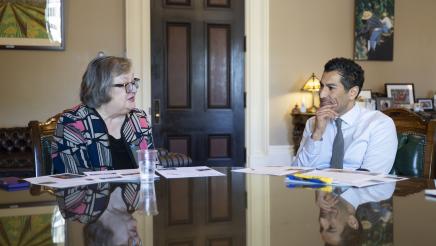 Speaker Rivas with UC Santa Cruz Chancellor Cynthia Larive