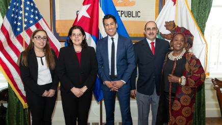 Speaker Rivas with the Cuban Delegation