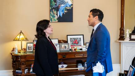 Speaker Rivas with Cuban Ambassador to the U.S. Lianys Torres Rivera