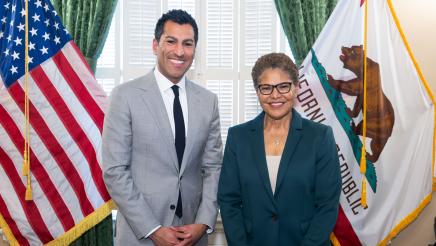 Speaker Rivas and LA Mayor Karen Bass