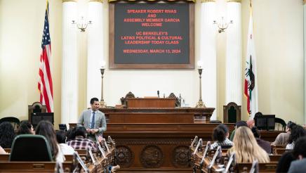 Speaker Rivas answers students' questions