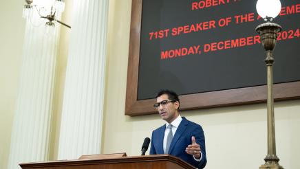 Speaker Rivas gives remarks during Organizational Session