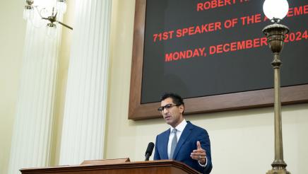 Speaker Rivas gives remarks during Organizational Session