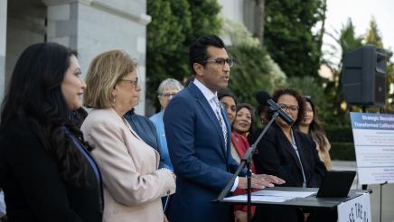Speaker Rivas speaks at the Close the Gap Press Conference