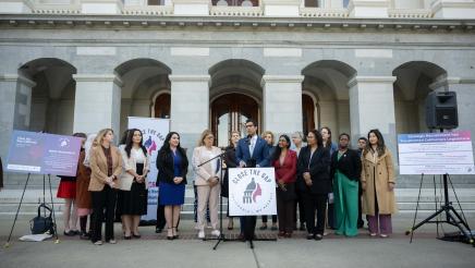 Speaker Rivas speaks at the Close the Gap Press Conference