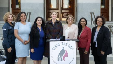 Speaker Rivas speaks at the Close the Gap Press Conference