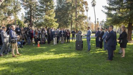 Green New Deal Press Conference gathering