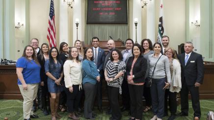 Assemblymember Rivas welcomes Gilroy Leadership Group on the Assembly Floor