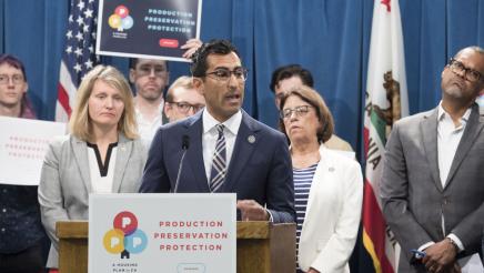 Assemblymember Rivas speaking at Housing Press Conference at the Capitol