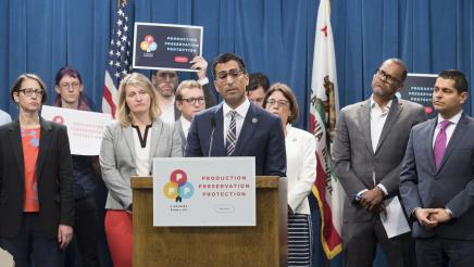 Assemblymember Rivas speaking at Housing Press Conference at the Capitol