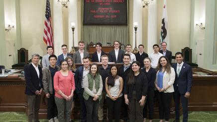 Assemblymember Rivas with Standford's Public Policy Students on the Assembly Floor